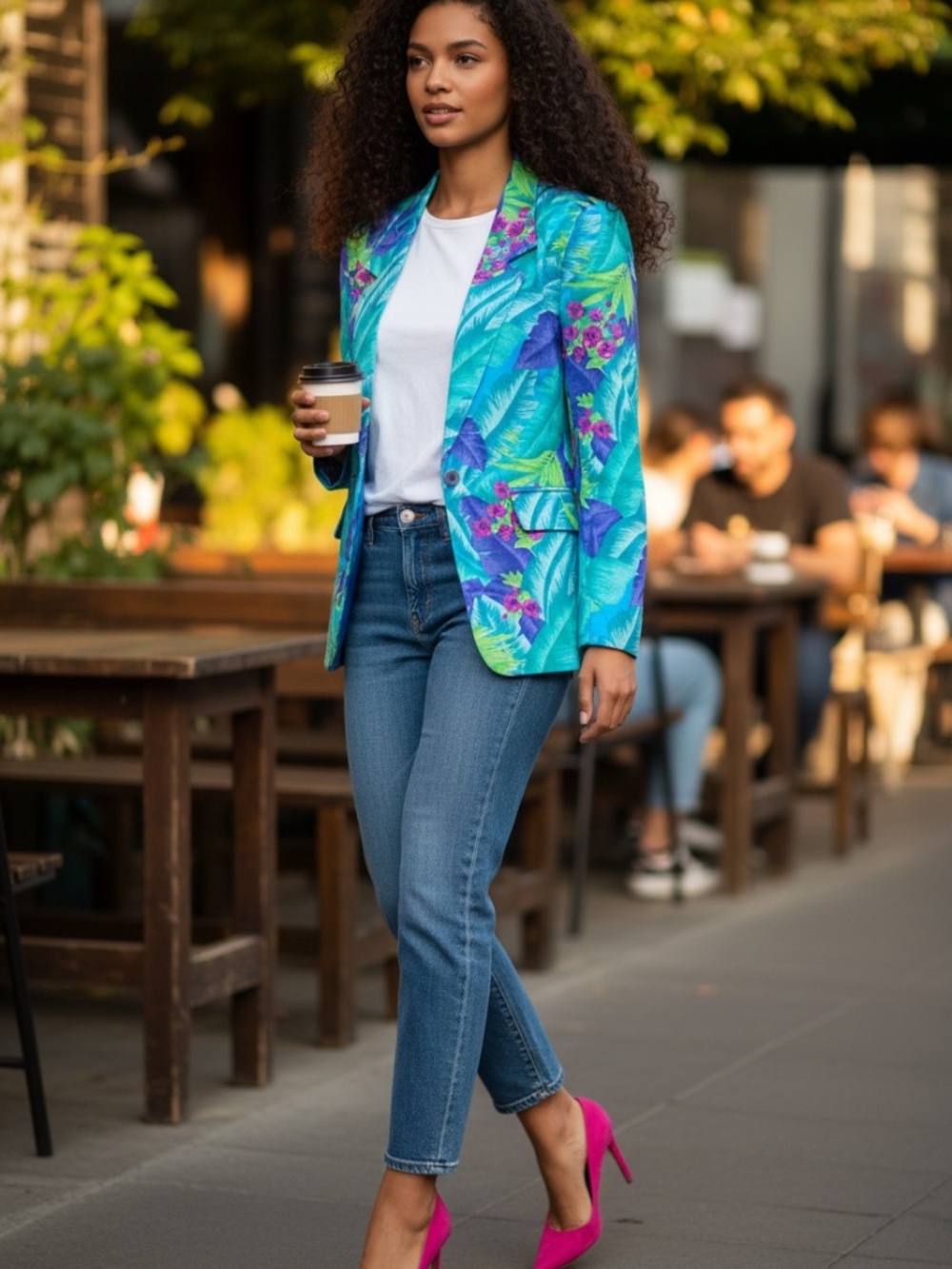 Vintage 1980s Liz Claiborne Tropical Hawaiian Blazer